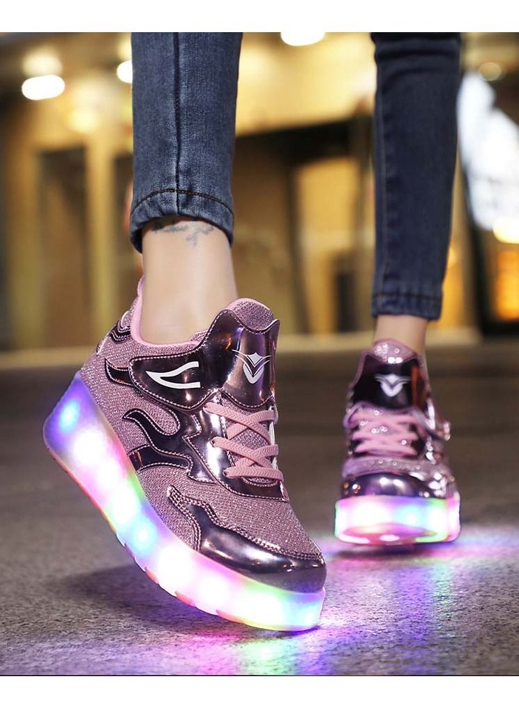 LED Flash Light Fashion Shiny Sneaker Skate Shoes With Wheels And Lightning Sole  - Image 4