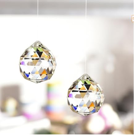 JIHUI Clear Glass Crystal Ball Prism Pendant Suncatcher 40 mm - Image 4