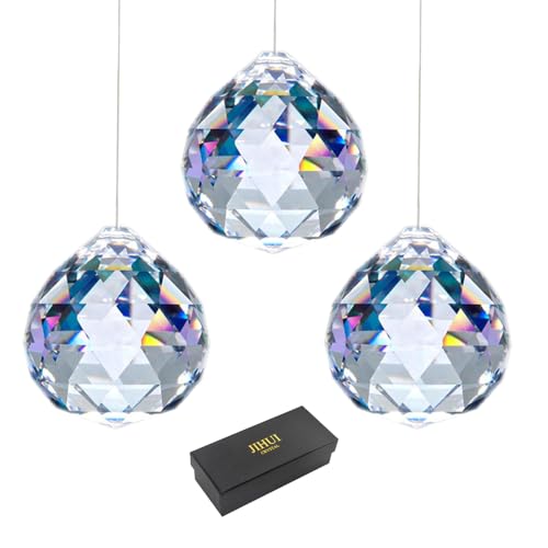JIHUI Clear Glass Crystal Ball Prism Pendant Suncatcher 40 mm - Image 1