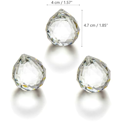 JIHUI Clear Glass Crystal Ball Prism Pendant Suncatcher 40 mm - Image 2