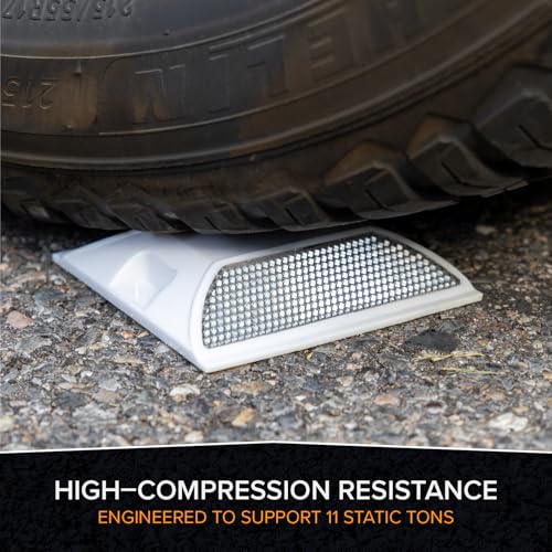Merhoff Larkin Road Reflectors Pack of 10 | 4 by 4 inch Street Pavement & Asphalt Stud Markers | Great for Speed Bumps, Sidewalks, Pedestrian Crossings, Freeways & Driveways | Industrial Grade (White) - Image 2