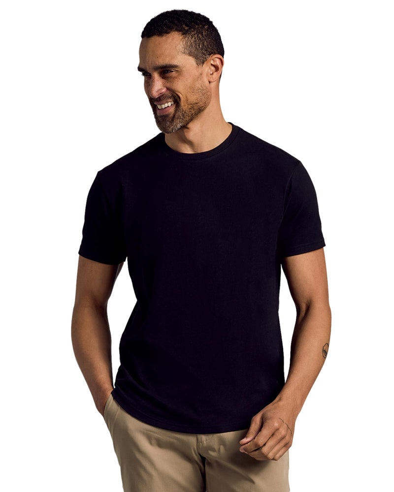 True Classic Mens T-Shirts â€“ Curved Hem Tee Mens, Hipster Shirts for Men, Long Tail T Shirts for Man, Drop Cut Lounge/Sleep, Pack of 1, Black, L - Image 1