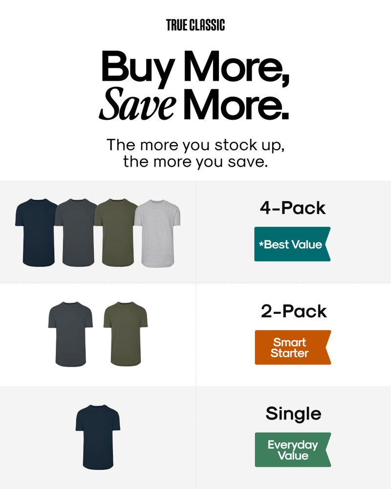 True Classic Mens T-Shirts â€“ Curved Hem Tee Mens, Hipster Shirts for Men, Long Tail T Shirts for Man, Drop Cut Lounge/Sleep, Pack of 1, Black, L - Image 3