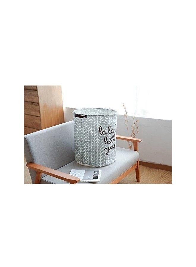 NIBEMINENT Printed Laundry Basket Grey/White/Black 40x50centimeter - Image 3