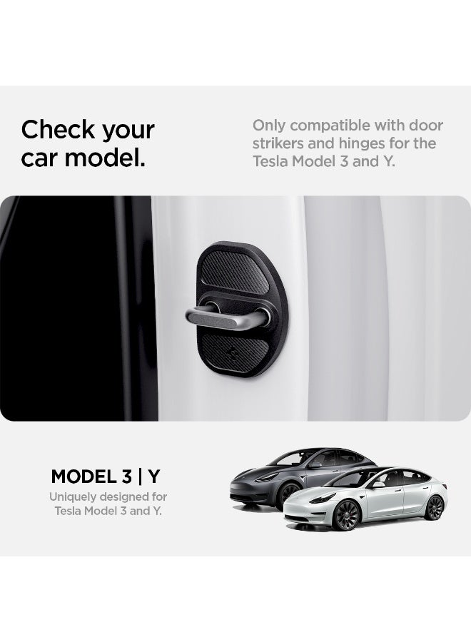 Spigen Door Striker and Hinge Cover for Tesla Model Y Juniper (2026/2025) and Model 3 Highland (2026/25/24) Standard, Premium & Performance Models - Set of 4 - Image 2