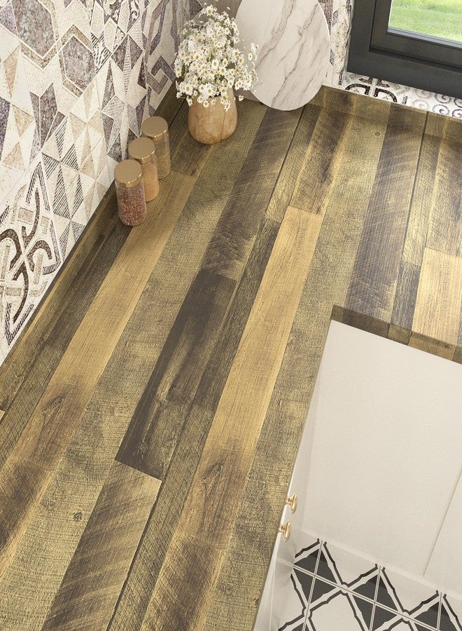 Wallercity Rustic Brown Wood Grain Contact Paper for Countertops Peel and Stick Butcher Block Contact Paper for Kitchen Self Adhesive Wood Counter Top Wallpaper Vinyl Wrap for Cabinets 17.5''x78.7'' - Image 3