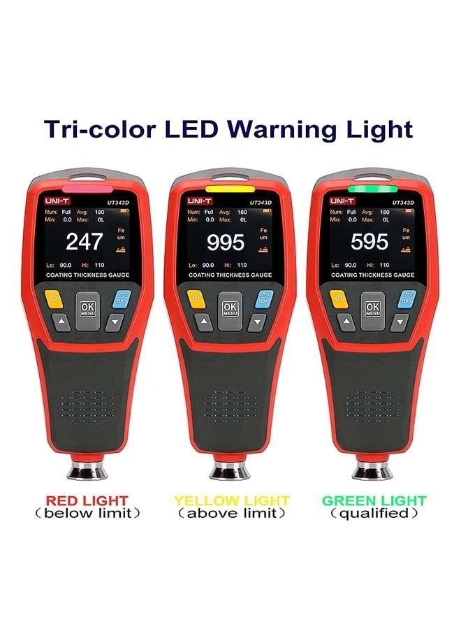 UNI-T UNI-T UT343D Digital Coating Thickness Gauge Meter Tester Range 0 to 1250um with USB Data Function  - Image 4