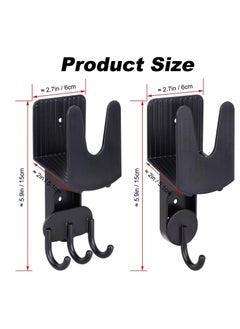 Excefore Pot Lid Holder Wall Mount Plastic Pot Lid Stand Holder Rack Hanging Pan Cover Organizer Self Adhesive with Tape for Kitchen 2 Pcs, Black  - Image 2
