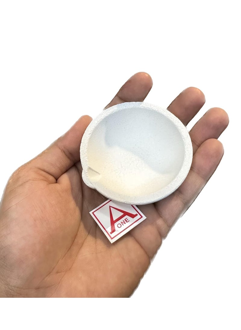 Aone Aone White Ceramic Melting Crucible Dish Cup 70mm for High Temperature Refining Casting Melting of Platinum Gold Silver Copper Scrap Jewellery for Jewellery Making Repair Model Making etc  - Image 4