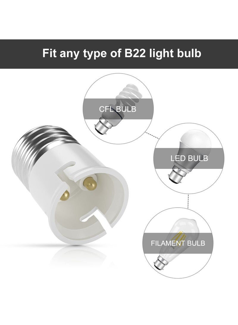 Barakah E27 to B22 Socket Converter, Screw to Bayonet Lamp Base Adapter, ES to BC Socket Adapter for LED, Incandescent, and CFL Bulbs, 6 Pack - Image 4