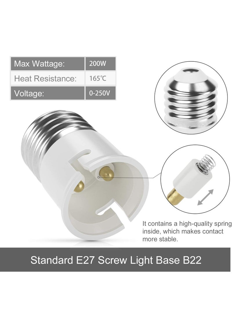 Barakah E27 to B22 Socket Converter, Screw to Bayonet Lamp Base Adapter, ES to BC Socket Adapter for LED, Incandescent, and CFL Bulbs, 6 Pack - Image 3