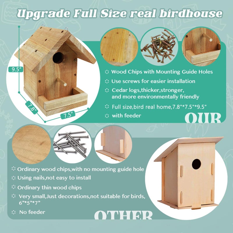 Pontuss DIY Birdhouse Kit with Paint Set - Kids' Wood Craft Kits - Make a Bird House Kit for Kids - DIY Woodcraft Building Projects for Kids and Adults- STEM Teaching Tools - Image 4