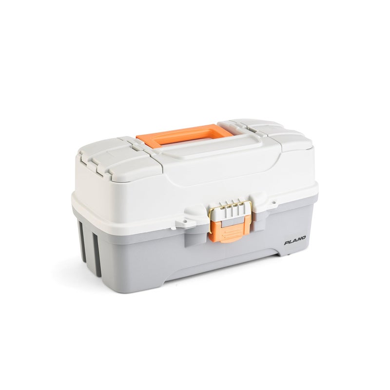 Plano Three-Tray Tackle Box, Light Grey/Dark Grey, Rust-Proof Brass Latch, Top-Access Tray with Deep Storage, Made in the USA, Portable Fishing Gear Storage Organizer - Image 4