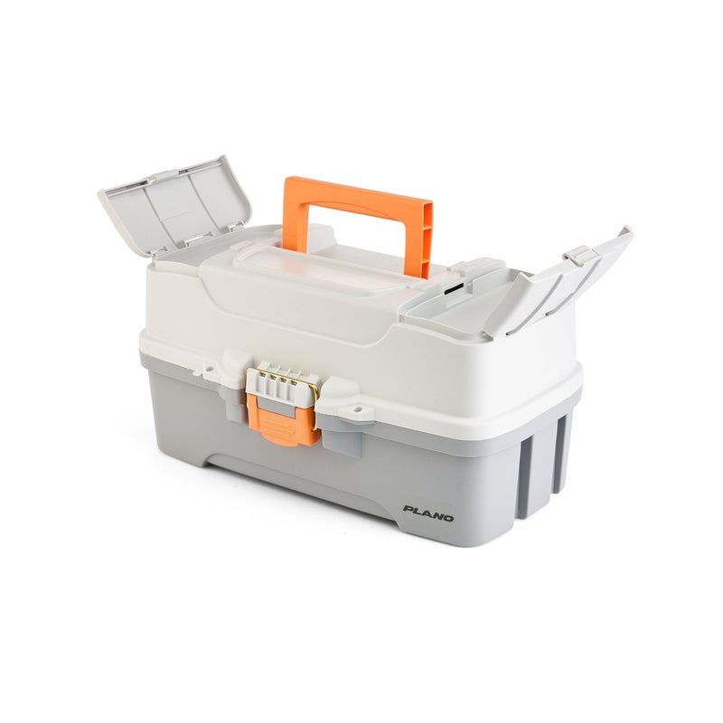 Plano Three-Tray Tackle Box, Light Grey/Dark Grey, Rust-Proof Brass Latch, Top-Access Tray with Deep Storage, Made in the USA, Portable Fishing Gear Storage Organizer - Image 3