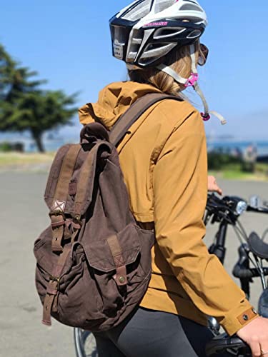 GOOTIUM 21101KA-S Specially High Density Thick Canvas Backpack Rucksack, Coffee, Small - Image 2