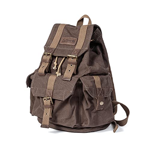 GOOTIUM 21101KA-S Specially High Density Thick Canvas Backpack Rucksack, Coffee, Small - Image 3