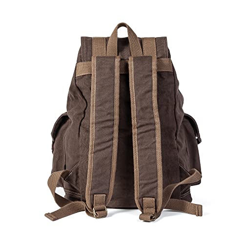 GOOTIUM 21101KA-S Specially High Density Thick Canvas Backpack Rucksack, Coffee, Small - Image 5