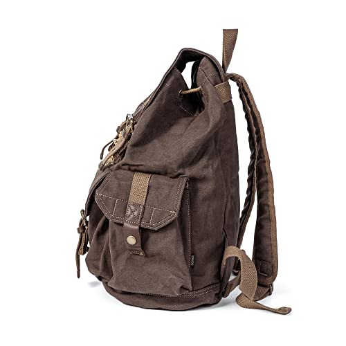GOOTIUM 21101KA-S Specially High Density Thick Canvas Backpack Rucksack, Coffee, Small - Image 4