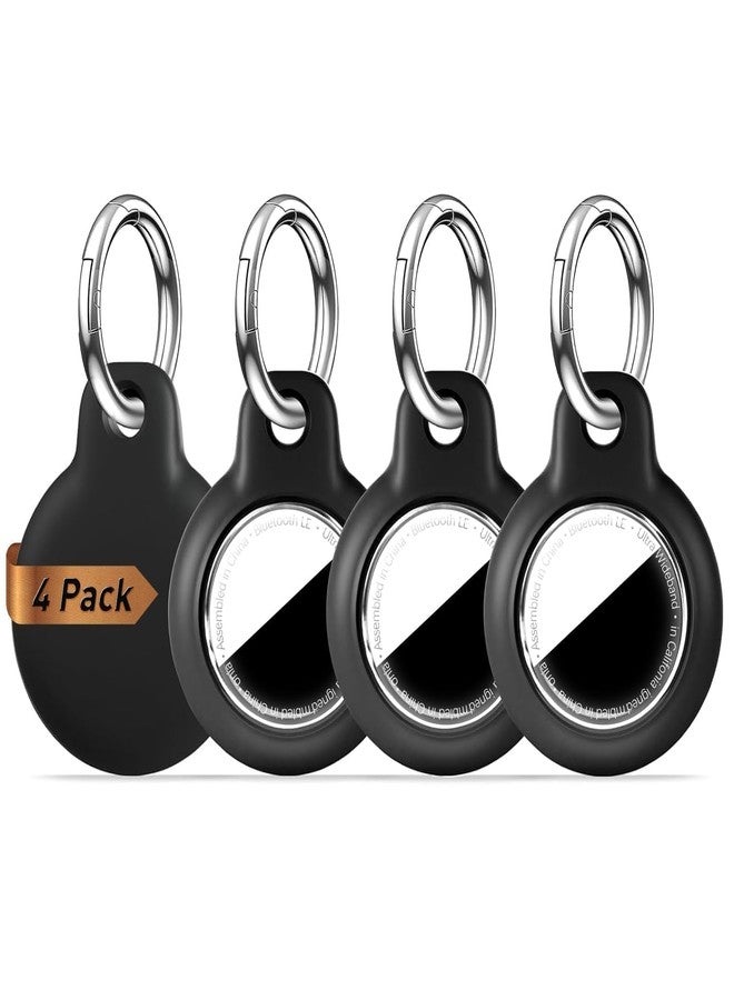 MOLOSLEEVE Case for AirTag 2nd Gen (2026) & 1st Gen, Holder Cover for Air Tags, Men's Women's Keyrings & Keychains, A29-black/Black/Black/Black(clear Cover), Small(with Clear Cover) - Image 1