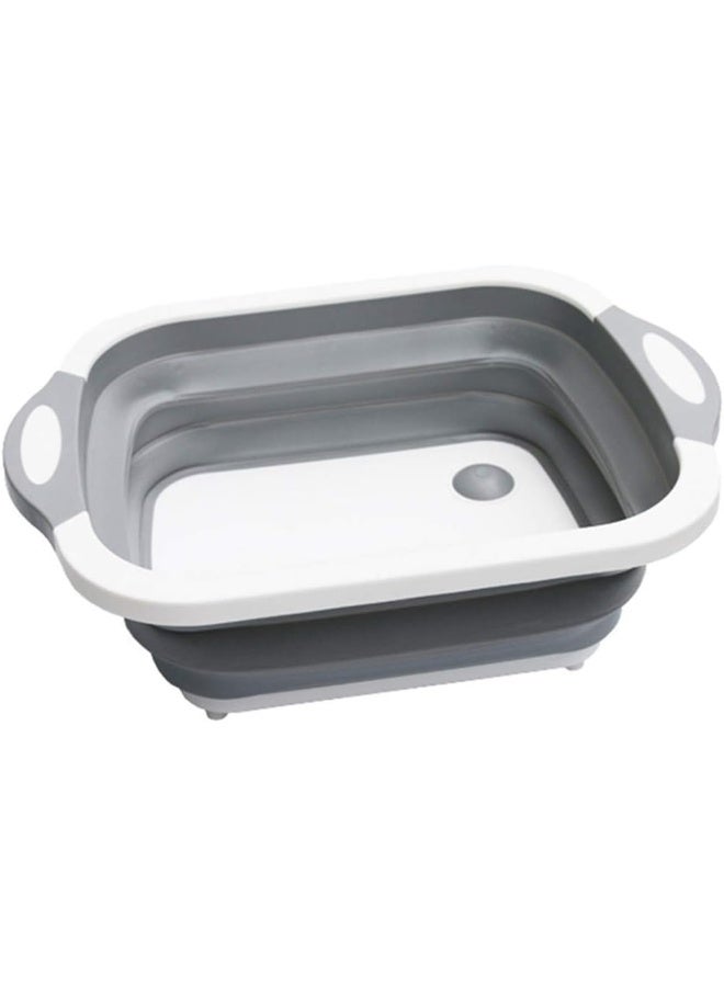 3 In 1 Folding Cutting Board With Basket Strainer, Multifunctional Drain Basket Collapsible Dish Tub, Fruit Vegetable Washing Basin, Sink Storage Basket For Home Kitchen Outdoor Camping  - Image 1