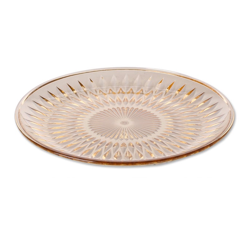 Creative Acrylic Fruit Tray Snack Plate Amber gold 