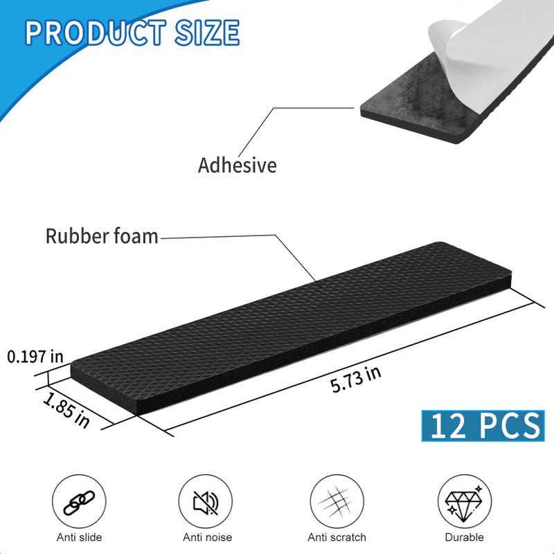 WHTCHSU Premium Furniture Pads,Thick Non-Slip Pad Foot Cover Self-Furniture Gripper - Stops Slide - Adhesive Pads â€“ Protectors (12PCS) - Image 2