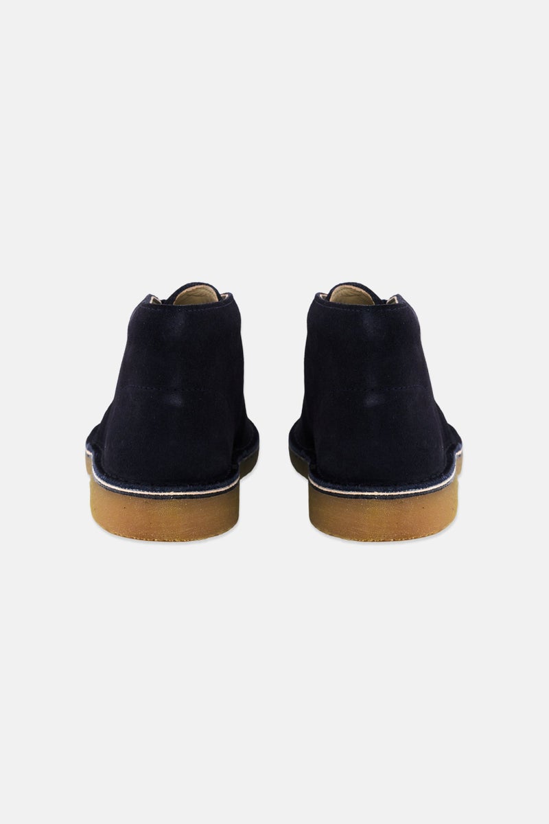clarks Kids Boy Wide Lace Up Ankle Boots, Navy - Image 4