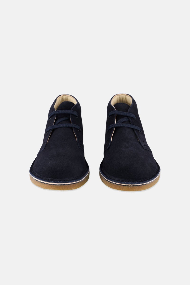 clarks Kids Boy Wide Lace Up Ankle Boots, Navy - Image 2