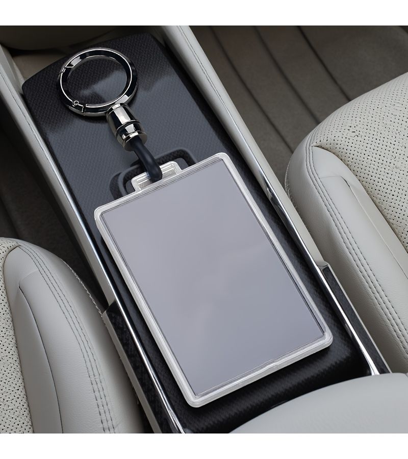 White Transparent Universal Car Key Card Sleeve with Ring Buckle Full Wrap Protective Case - Image 4