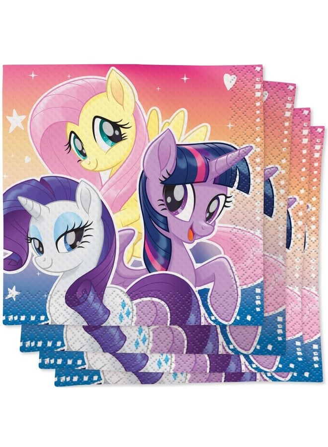 Unique Industries My Little Pony Beverage Paper Napkins 5" X 5" 16 Pcs - Image 1