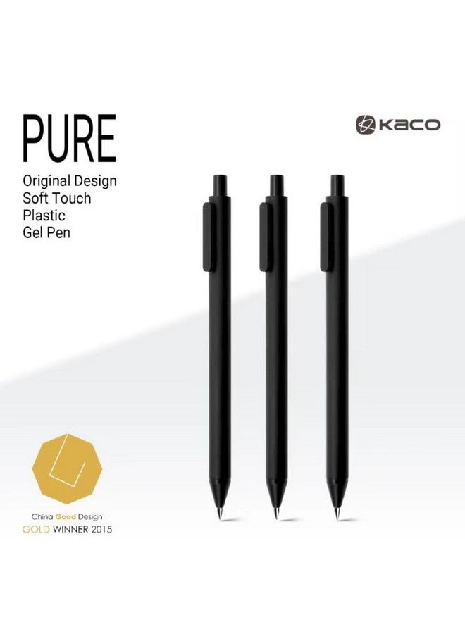 Kaco Gel Pens Black 0.5Mm Fine Point 10 Pieces Retractable Aesthetic Pens Office Supplies (10 Black) - Image 3