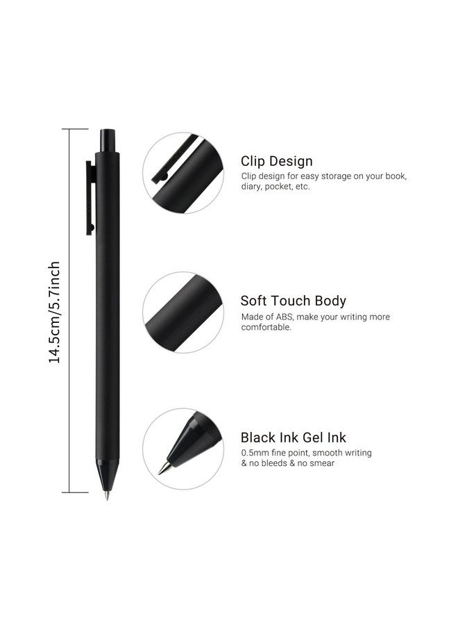 Kaco Gel Pens Black 0.5Mm Fine Point 10 Pieces Retractable Aesthetic Pens Office Supplies (10 Black) - Image 4