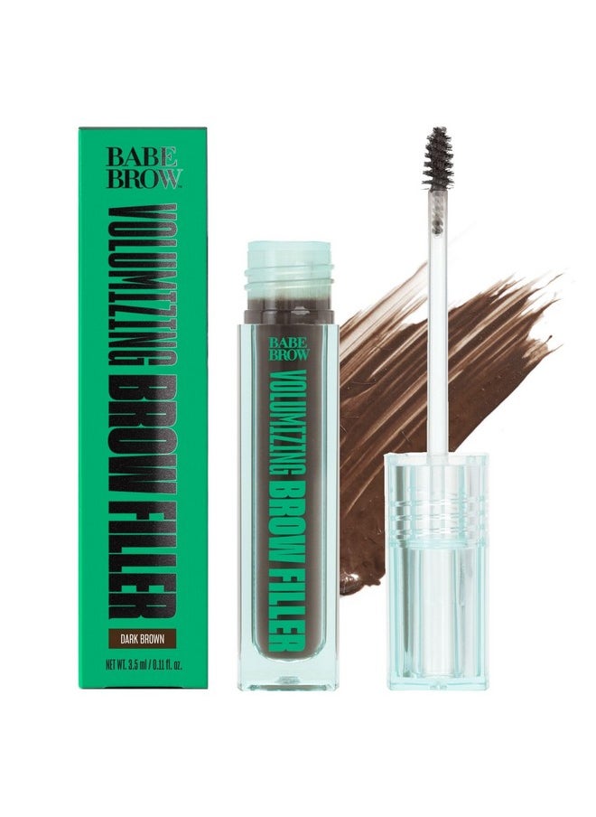 BABE ORIGINAL - Volumizing Eyebrow Filler For Thicker Brows Tinted Brow Gel With Peptides & Biotin Smudge Resistant Brow Mascara Dark Brown - Image 1