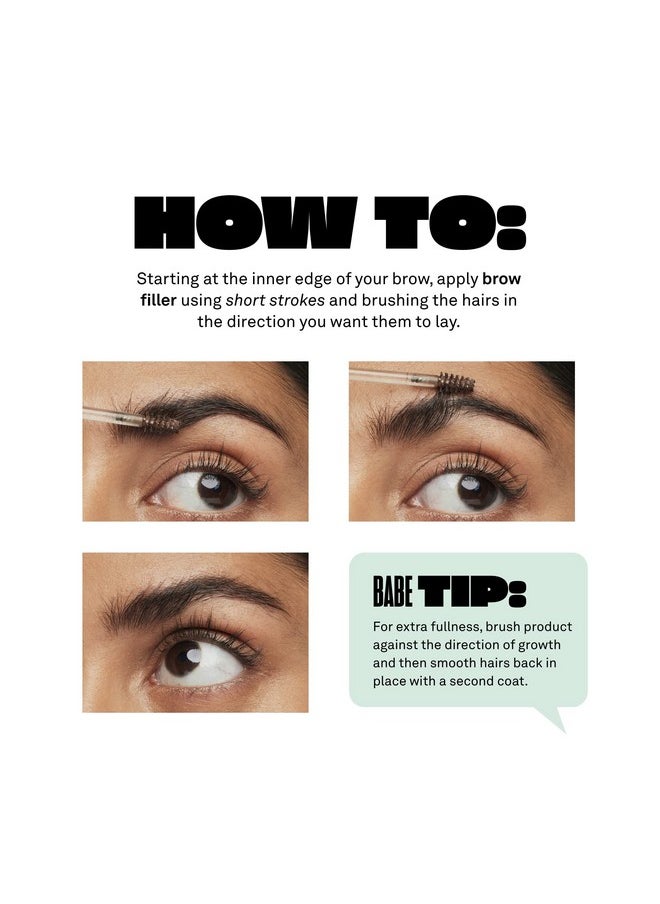 BABE ORIGINAL - Volumizing Eyebrow Filler For Thicker Brows Tinted Brow Gel With Peptides & Biotin Smudge Resistant Brow Mascara Dark Brown - Image 1