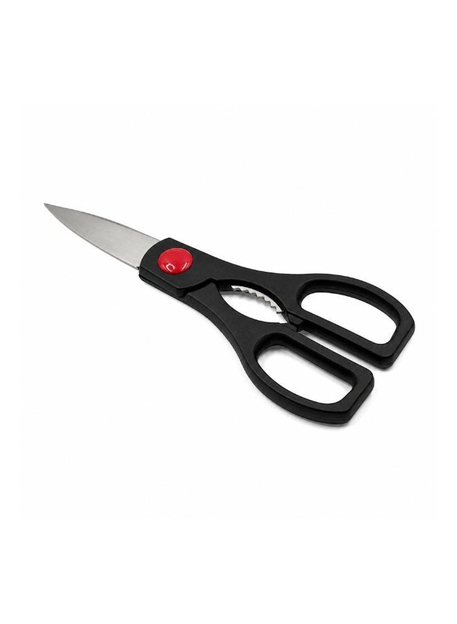 Beram 8Inch Multipurpose Kitchen Scissors with Nutcracker in Black and Red Nob 2CR13 Stainless Steel Blade Ultra Sharp Heavy Duty Shears Home Cooking Daily Cutting Tasks - Image 1