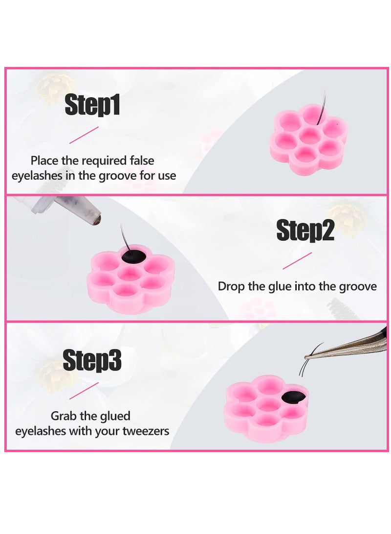 200 Pcs Flower-Shaped Eyelash Glue Cups, Eyelash Extension Glue Holders, False Lash Glue Pallets for Women and Girls, Essential Supplies for Lash Extensions. - Image 5