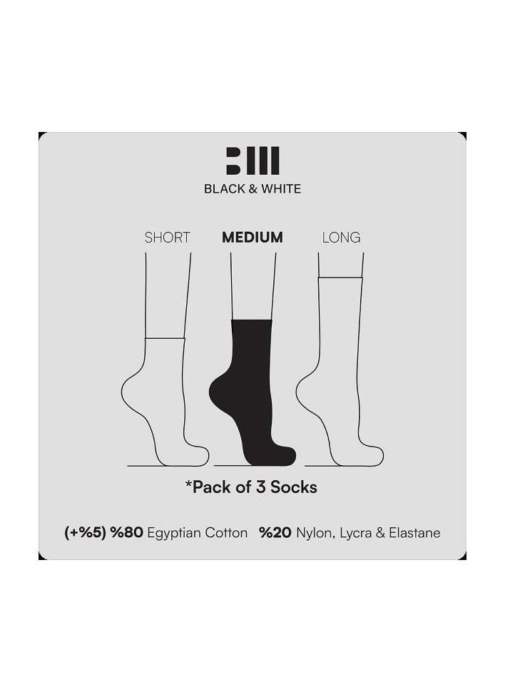 Black & White - White Medium Socks Crew - Image 1