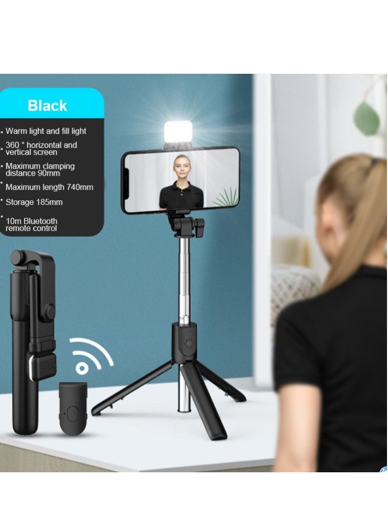 Generic - 4 in 1 Multifunctional Selfie Stick 360° rotation with LED Light Monopod Tripod with Remote - Image 1