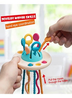 BELLSBERRY Silicone Sensory Pull Toy Montessori Inspired Fun for Travel and Fine Motor Skills Development  - Image 3