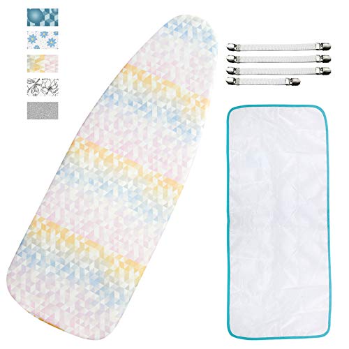 Dalykate Ironing Board Cover and Pad, 18x49 Extra Wide Thick Iron Padding, Scorch & Stain Resistant Ironing board cover, Heavy Duty Iron Board Padded with Adjustable Fasteners Durable Elastic Edge, Colorful - Image 1