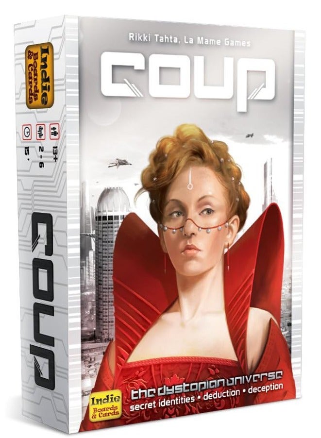 Coup The Dystopian Universe,Family Game – Popular Games for 2-6 Players Ages 13+,Teens, and Adults – By Indie Boards and Cards - Image 1