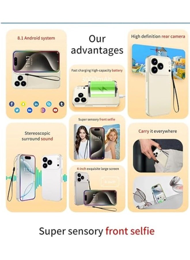 SOYES 17 Pro Max Mini Smartphone, 4 Inch AMOLED Display & Brand Logo, 8GB RAM, 512GB Storage, Compact Finger Size Android Mobile, Dual SIM, Small Pocket Phone,13MP+30MP Camera - Image 4