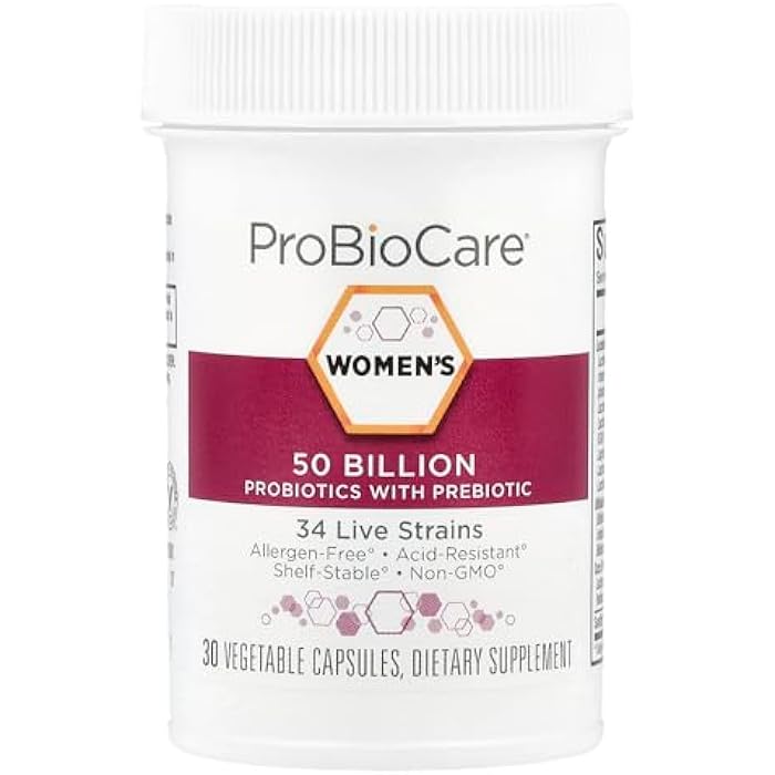 ProBioCare Probiotic for Women, 50 Billion CFUs with Prebiotic, 34 Live Strains for Digestive, Immune & Vaginal Wellness Support, Gluten Free, Dairy Free, Non GMO, 30 Vegetable Capsules - Image 3
