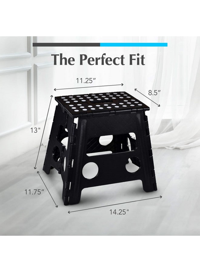 Handy Laundry Folding Lightweight Step Stool is Sturdy Enough to Support Adults and Safe Enough for Kids. Opens Easy with One Flip. Great for Kitchen, Bathroom or Bedroom. (Black- 13 inch) - Image 5
