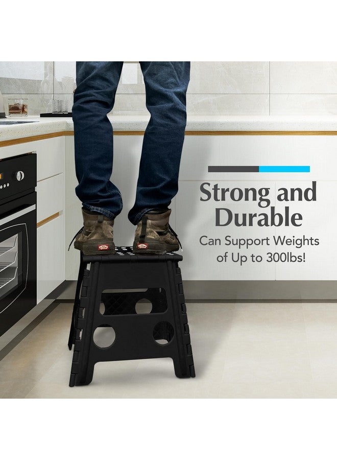 Handy Laundry Folding Lightweight Step Stool is Sturdy Enough to Support Adults and Safe Enough for Kids. Opens Easy with One Flip. Great for Kitchen, Bathroom or Bedroom. (Black- 13 inch) - Image 4