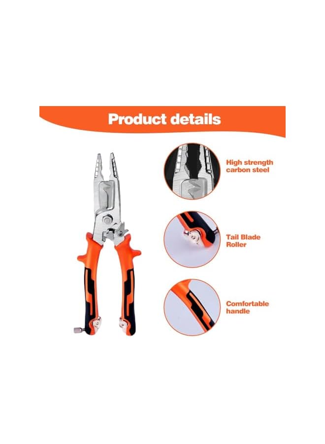 promass Multifunct Wire Stripper, 10 in 1 Hand Tool Multi-Purpose Professional Wire Stripping Tool, 8.7-inch Multipurpose Wire Stripper, Electrical Pliers Wire Stripping Pliers Tools (1PCS) - Image 5
