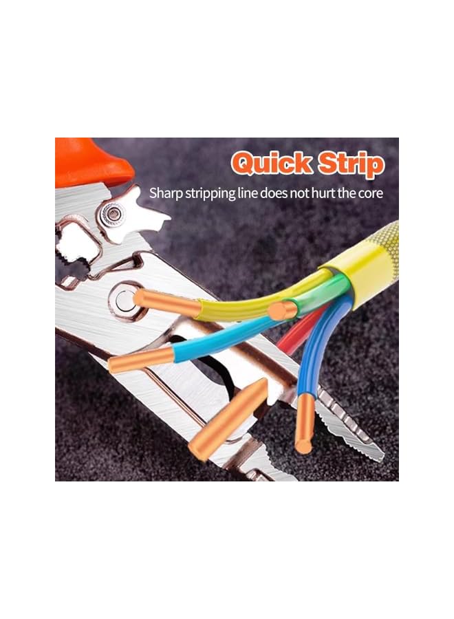 promass Multifunct Wire Stripper, 10 in 1 Hand Tool Multi-Purpose Professional Wire Stripping Tool, 8.7-inch Multipurpose Wire Stripper, Electrical Pliers Wire Stripping Pliers Tools (1PCS) - Image 3