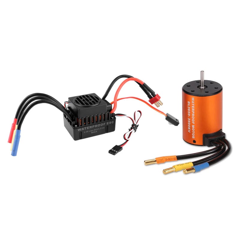GoolRC Brushless Motor Upgrade Waterproof 3650 3900KV Brushless Motor with 60A ESC Combo Set for 110 RC Car Truck - Image 3