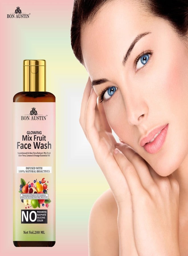 Bon Austin Mix Fruit Deep Cleansing Face Wash/Fash Cleanser For Visibly Glowing Skin For All Skin Types, 200ml - Image 3