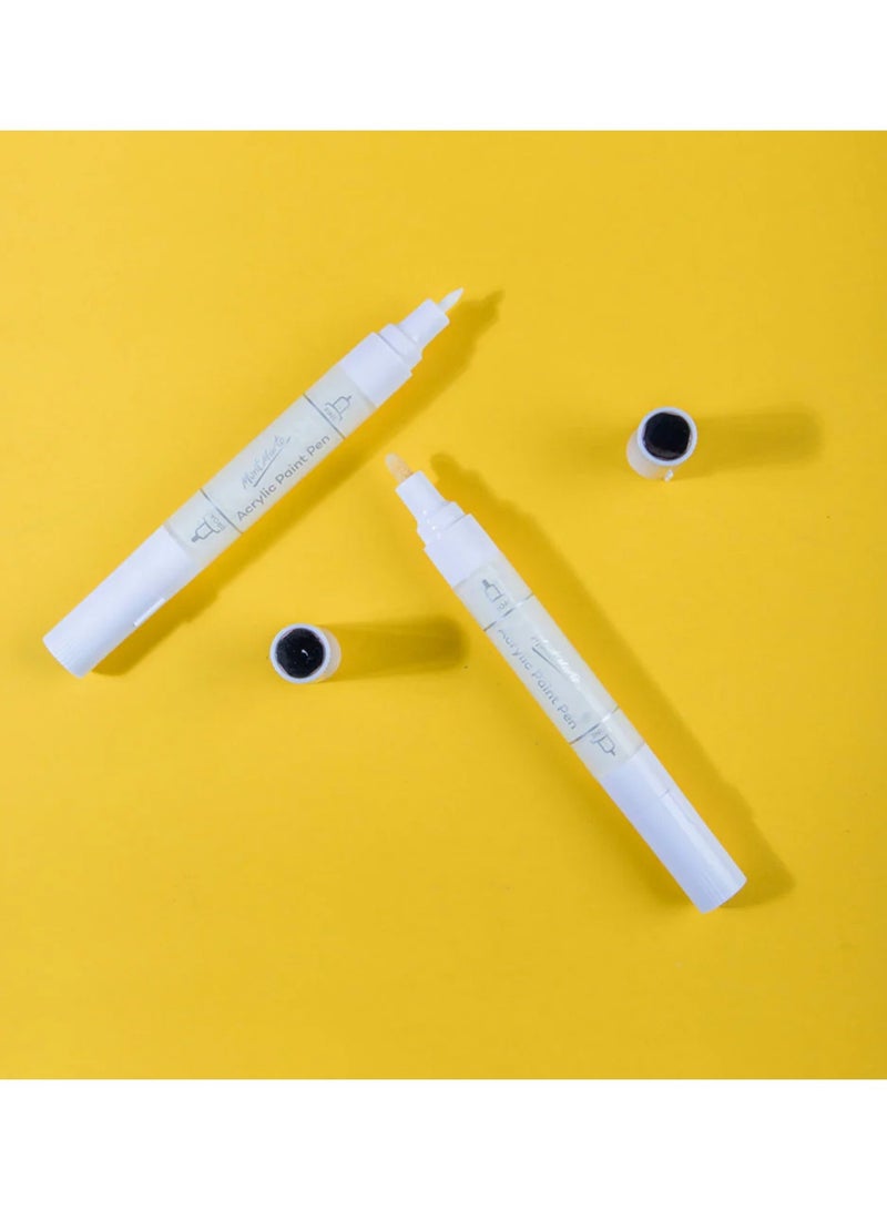 Mont Marte 2-Piece Signature Dual Tip Acrylic Paint Marker Pens White Ink  - Image 2